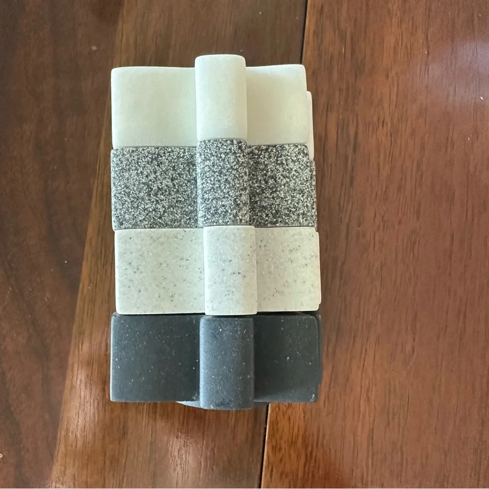 Vintage PartyLite Stone Puzzle Piece Tealight Candle Holders Collectible Set